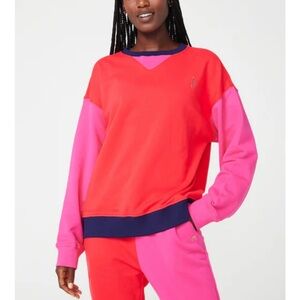 Terez Colorblock Crew in Hot Red